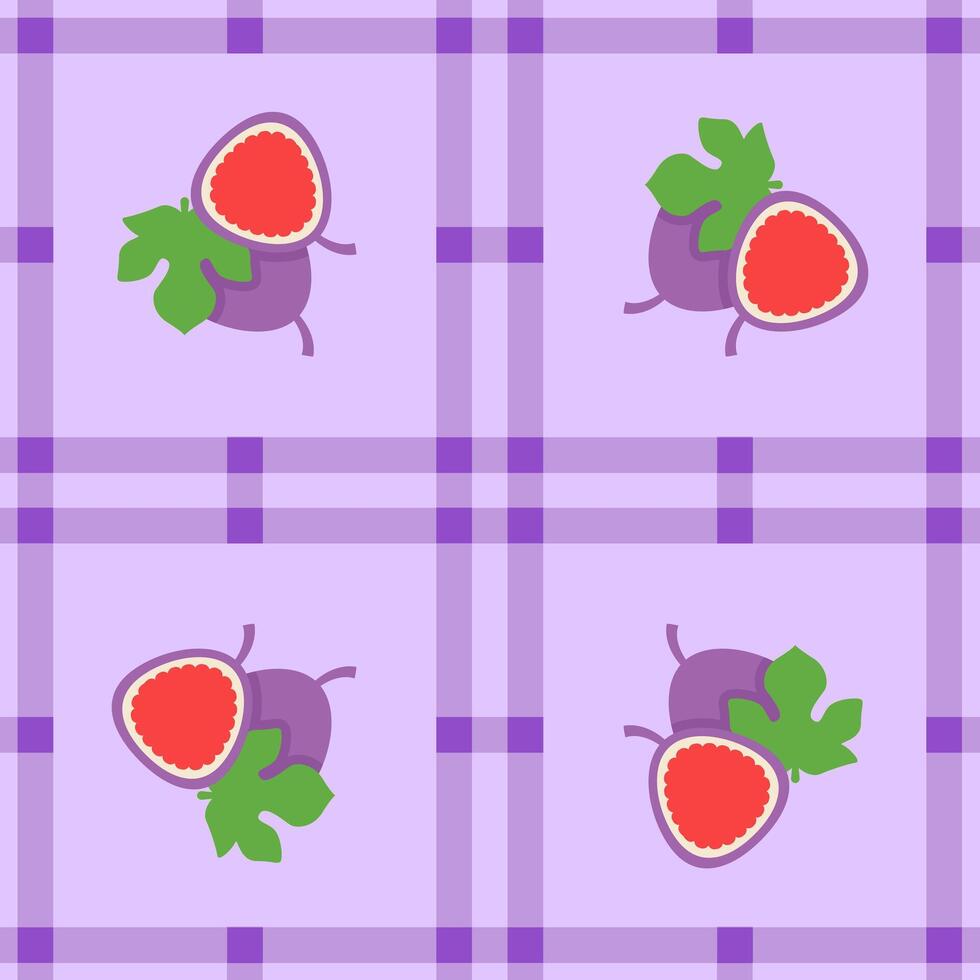 fig fruit seamless for pattern fabric, simple fig fruit cute repeat in square background, illustration fruit pattern wallpaper vector