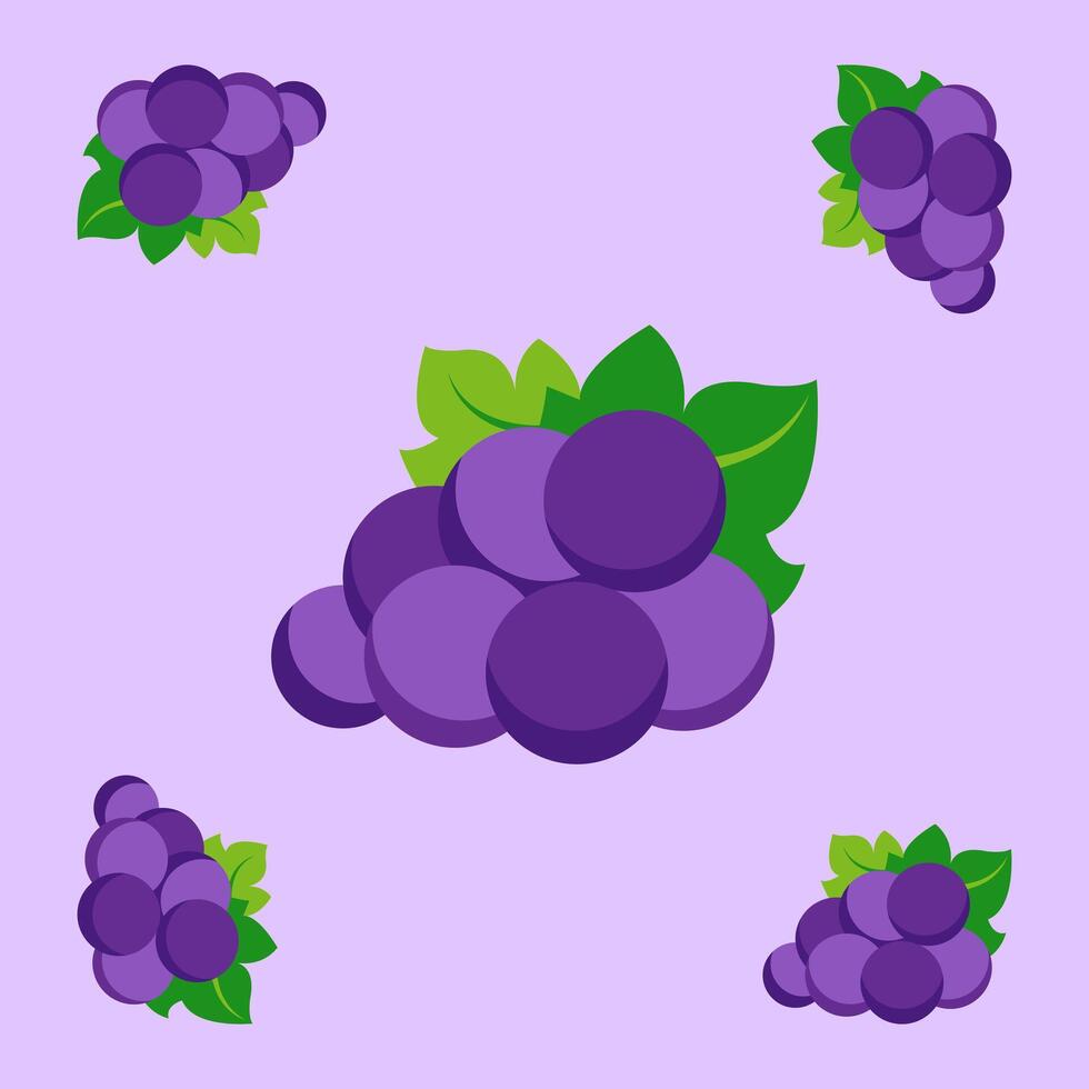 grape fruit seamless for pattern fabric, simple grape fruit cute repeat in square background, illustration fruit pattern vector