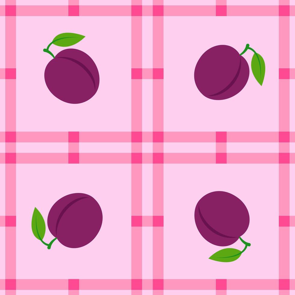 jamun fruit seamless for pattern fabric, simple jamun fruit cute repeat in a square background, illustrations fruit pattern vector