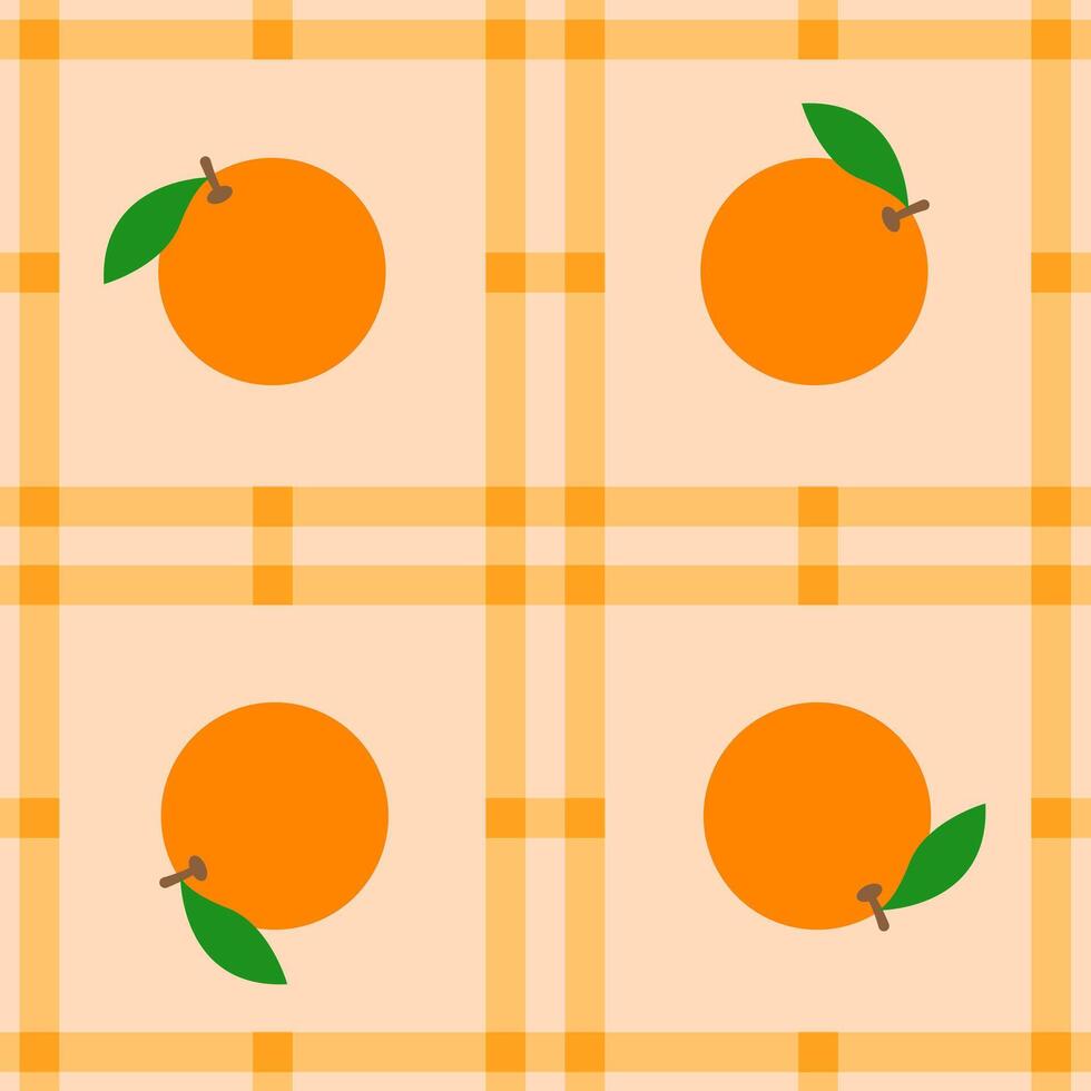 orange fruit seamless for pattern fabric, simple orange fruit cute repeat in square background, illustration fruit pattern wallpaper vector