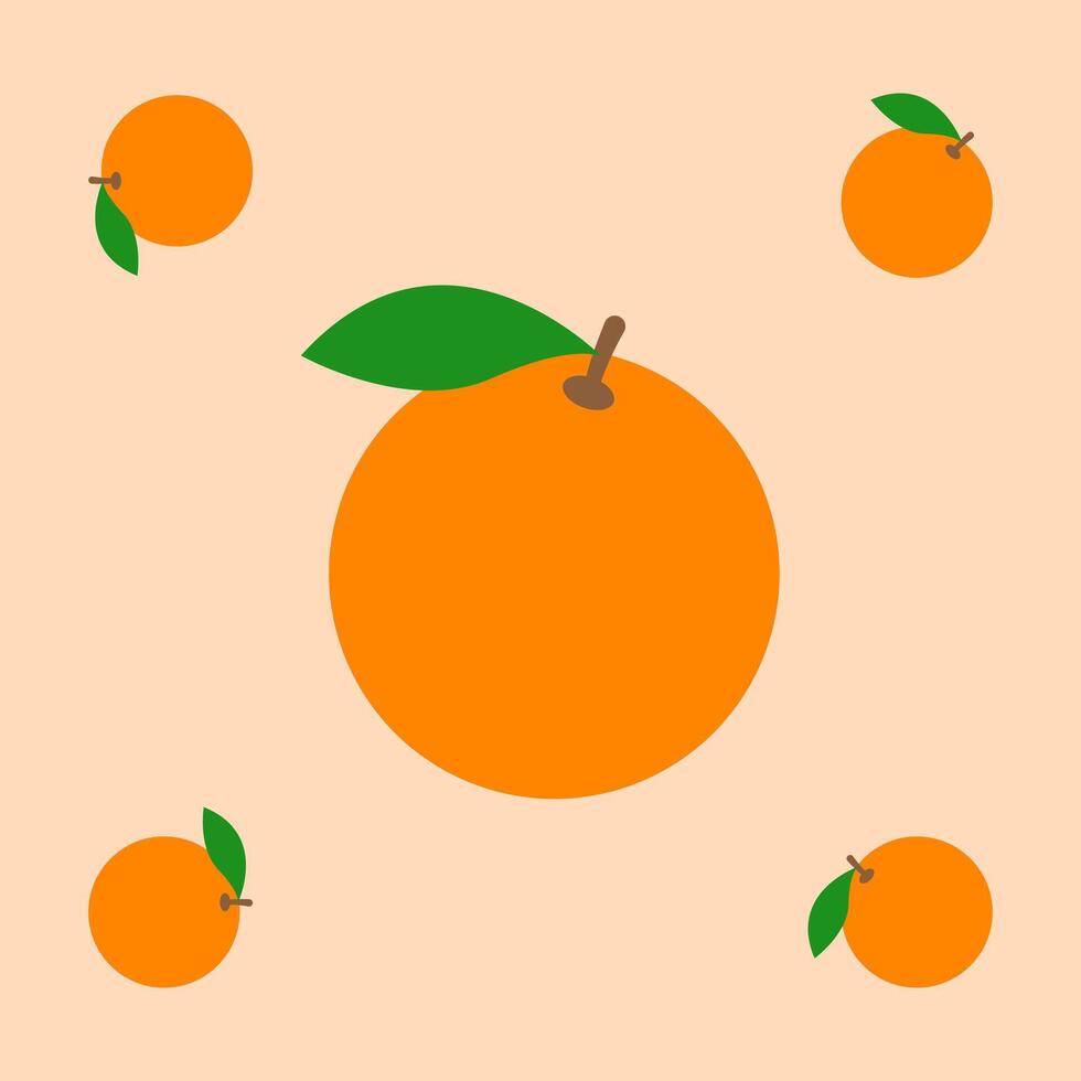 orange fruit seamless for pattern fabric, simple orange fruit cute repeat in square background, illustration fruit pattern vector
