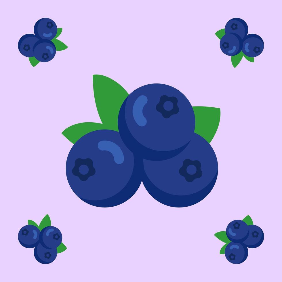 blueberry fruit seamless for pattern fabric, simple blueberry fruit cute repeat in square background, illustration fruit pattern vector