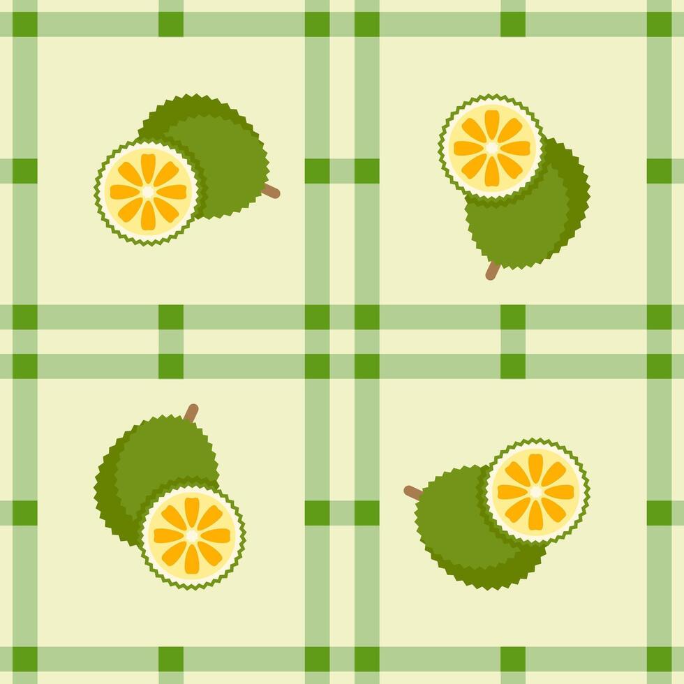 jackfruit fruit seamless for pattern fabric, simple jackfruit fruit cute repeat in square background, illustration fruit pattern wallpaper vector