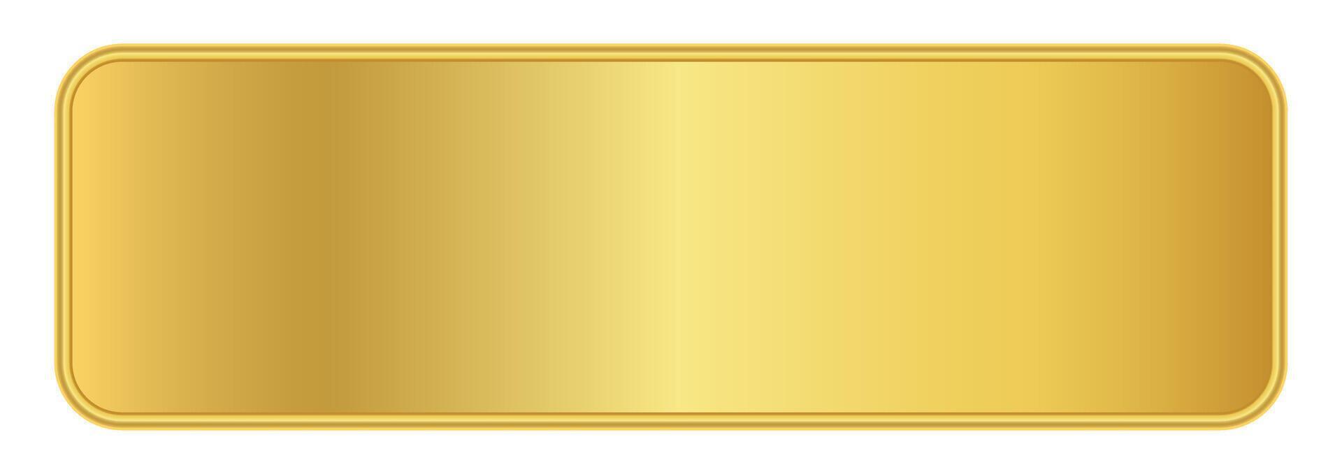 gold label graphic for banner background, luxury golden frame, empty gold name plate vector