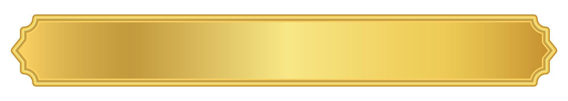 golden label graphic for banner background, luxury gold frame, empty golden name plate vector