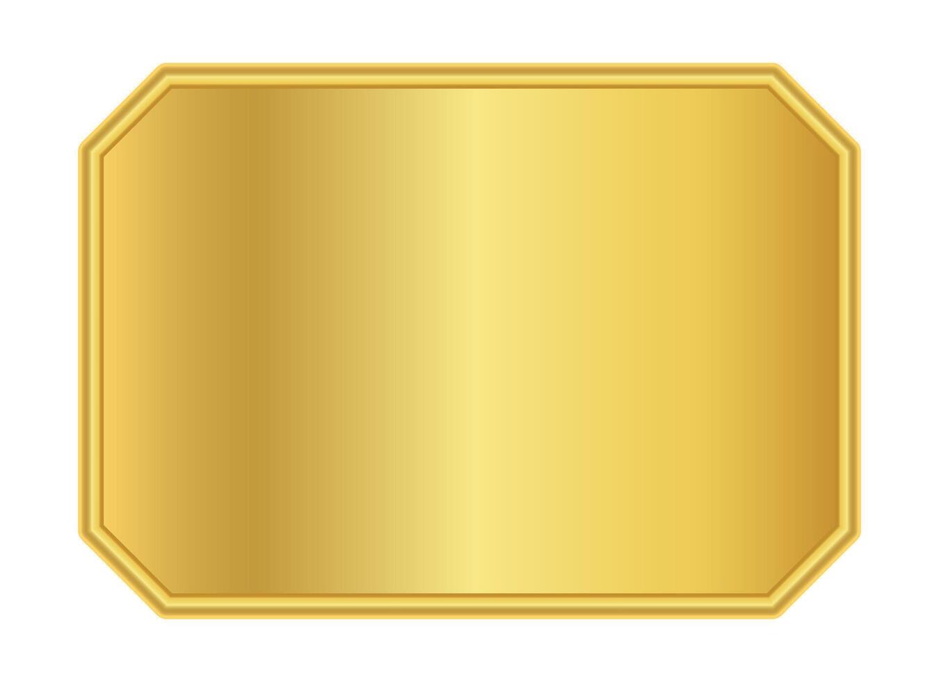 golden label graphic for banner background, luxury golden frame, empty gold name plate vector