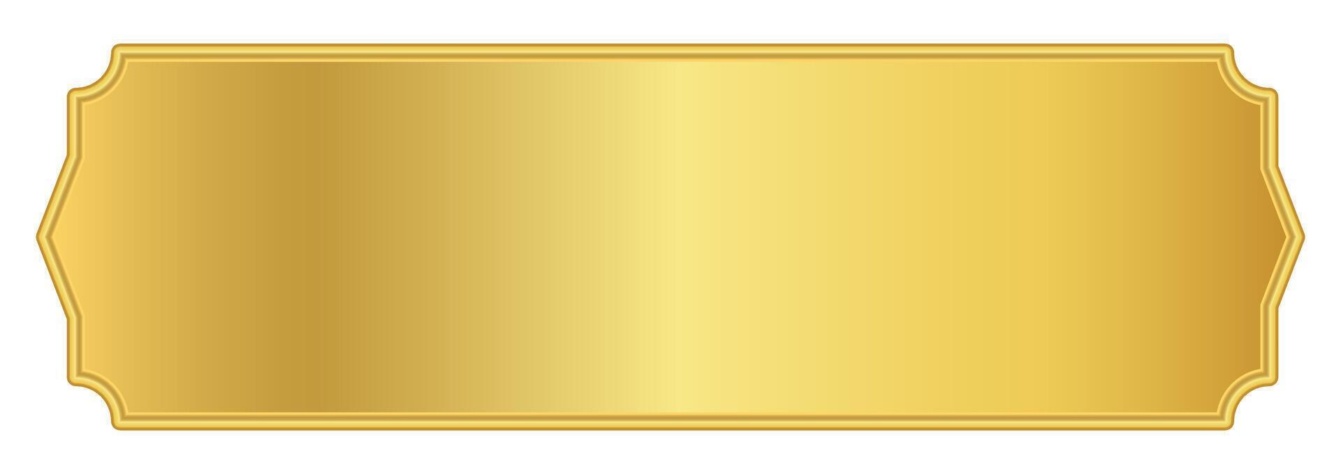 golden label graphic for banner background, luxury gold frame, gold name plate vector