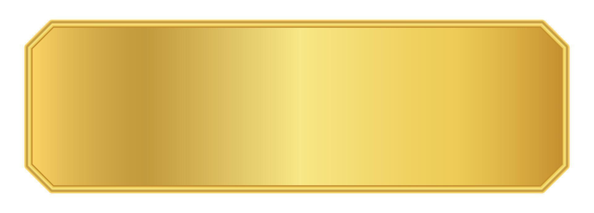 gold label graphic for banner background, luxury golden frame, golden name plate vector