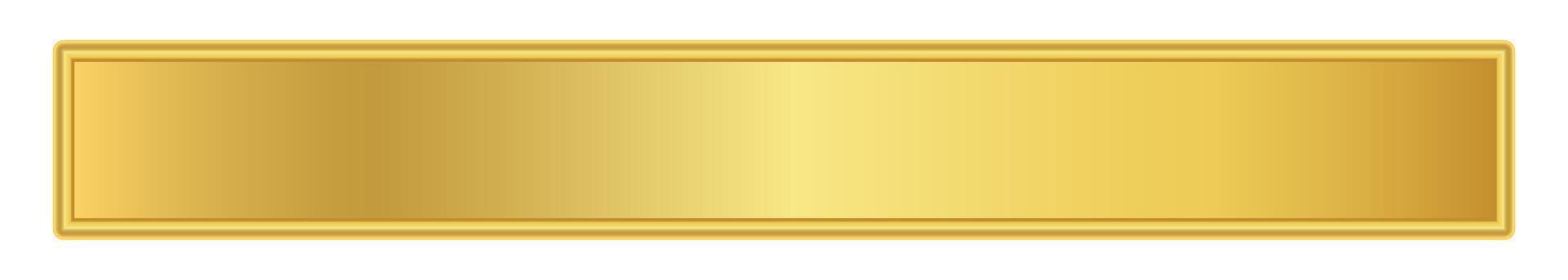 golden label graphic for banner background, luxury gold frame, empty gold name plate vector