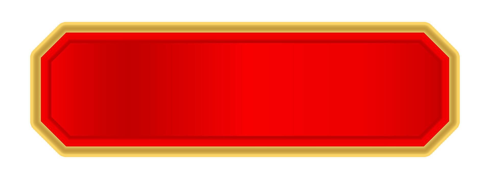 red label frame, luxury golden frame, red name plate vector