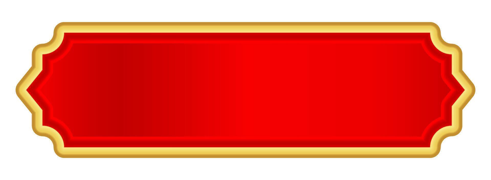 red luxury gold frame templat, red name plate with golden frame vector
