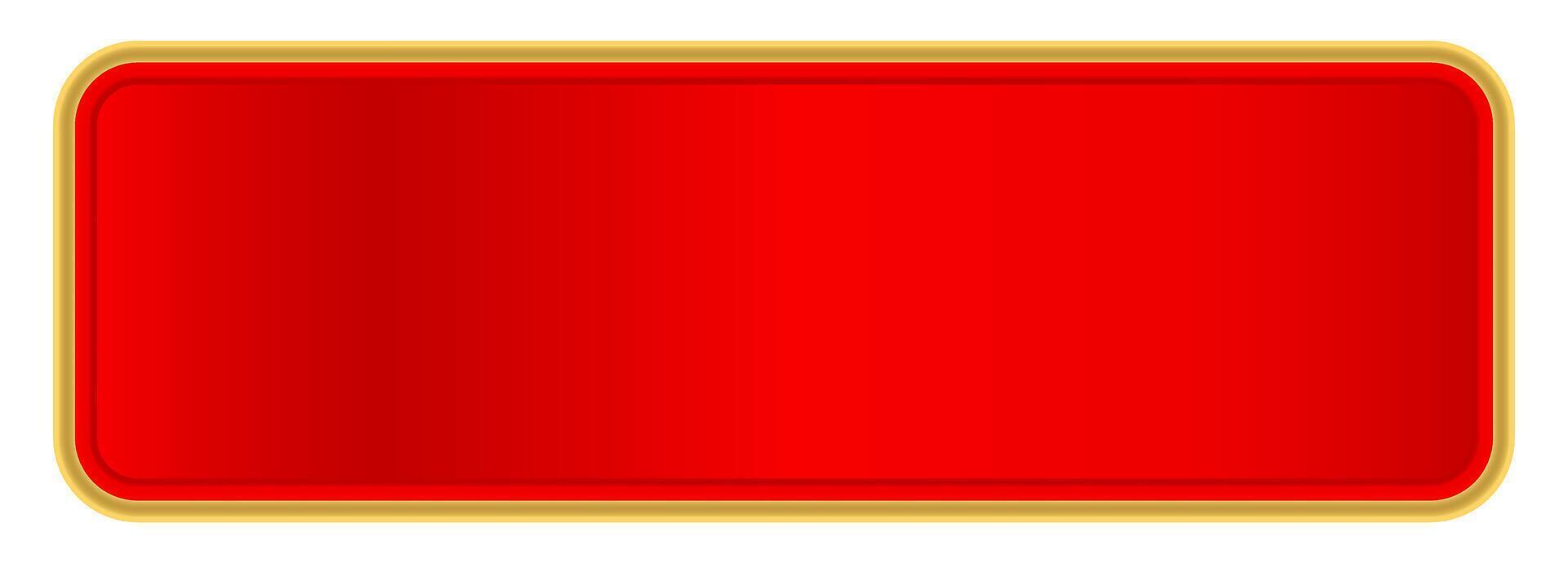 red gold label for banner, luxury golden frame, red name plate vector