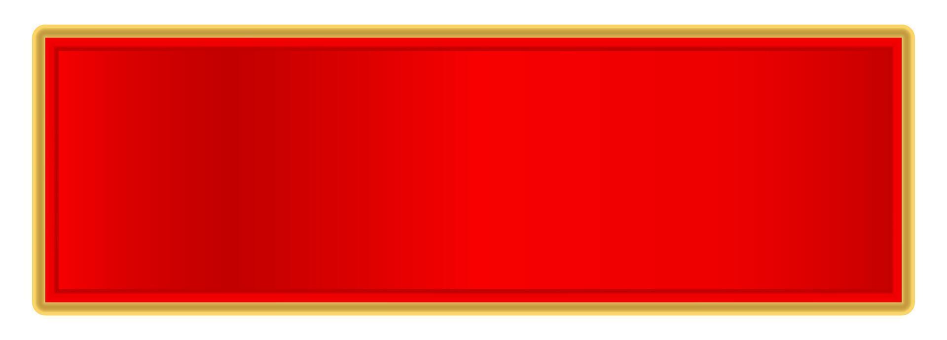 red label for banner, red luxury golden frame templat, red name plate with gold frame vector