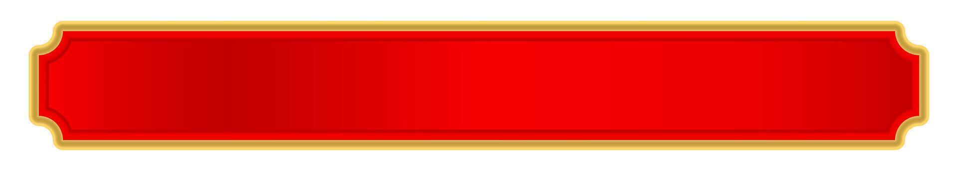 red gold label for banner, luxury gold frame, red name plate vector