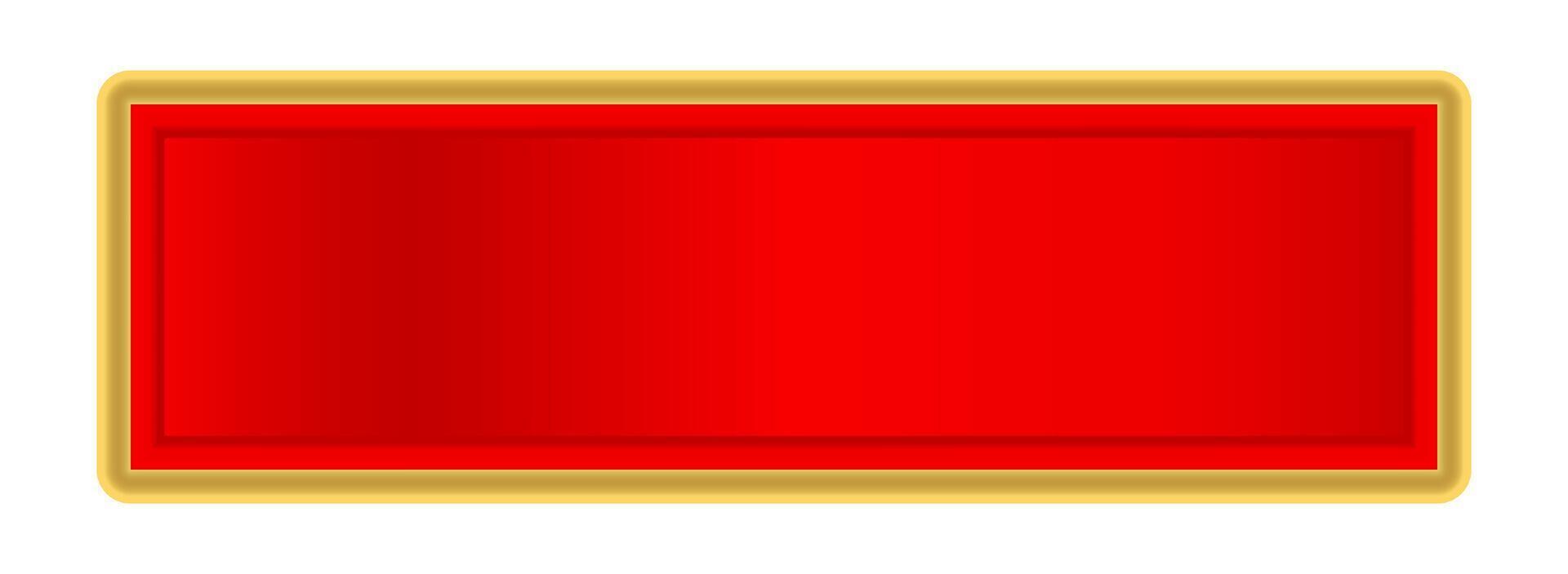 red gold label for banner, red luxury gold frame name plate vector