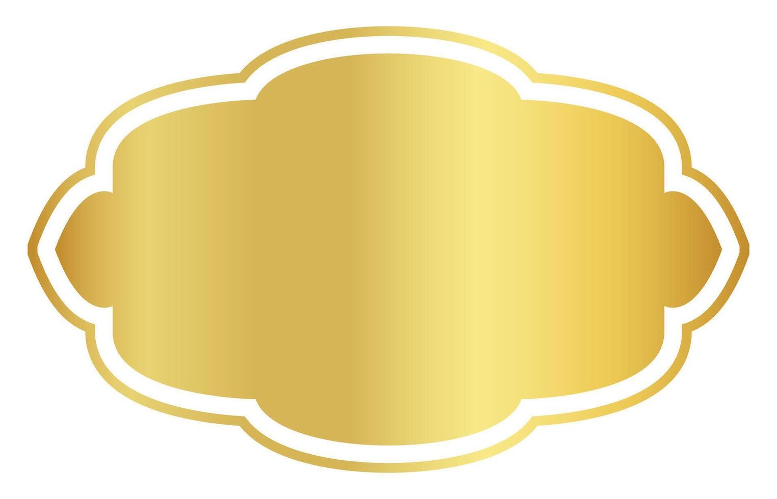 vintage golden label frame, stickers tag gold frame, label of price, badge golden for name card vector