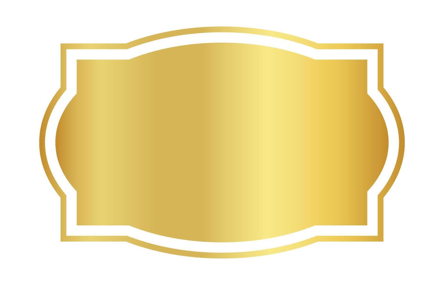 golden label frame, sticker tags gold frame, label of price, badge golden for name card vector