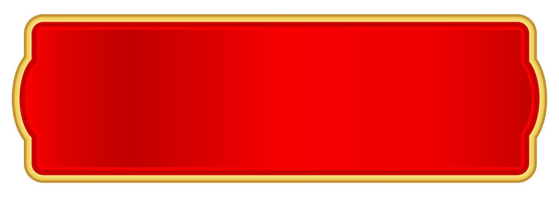 red gold label for banner, red luxury golden frame vector