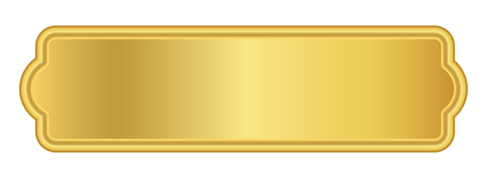 gold label for banner background, luxury gold frame, golden name plate vector