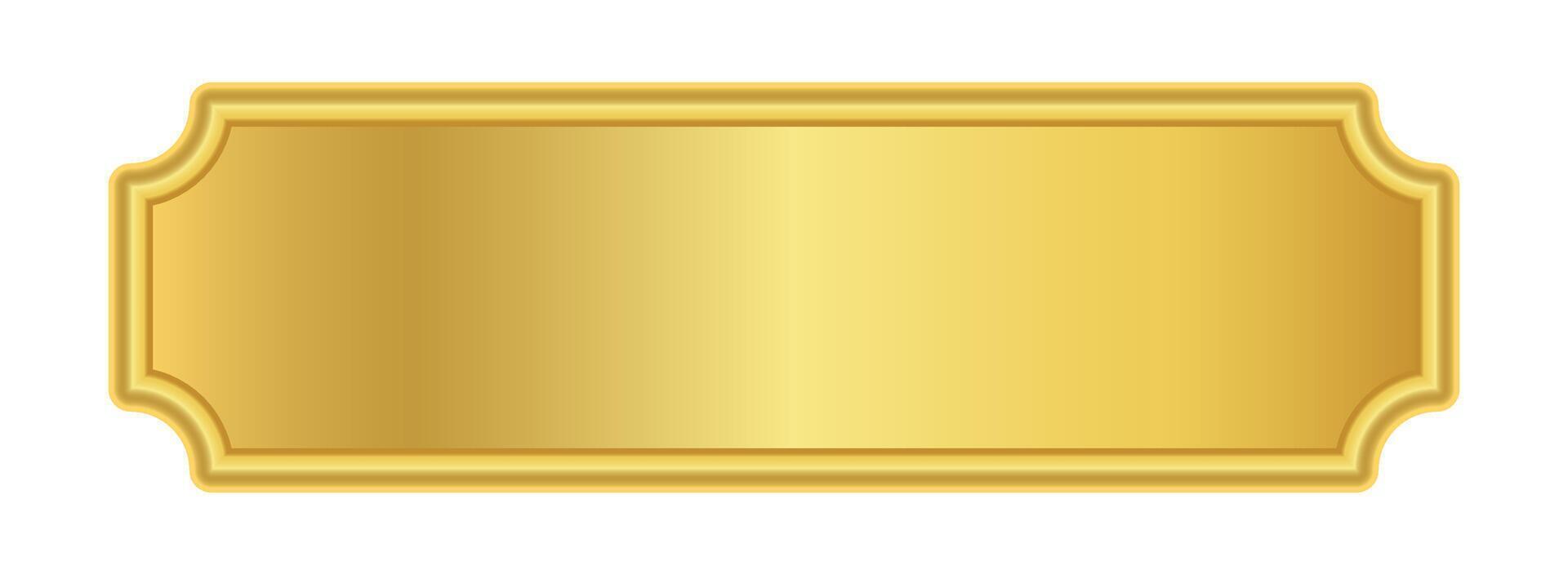 golden label for banner background, luxury gold frame, gold name plate vector