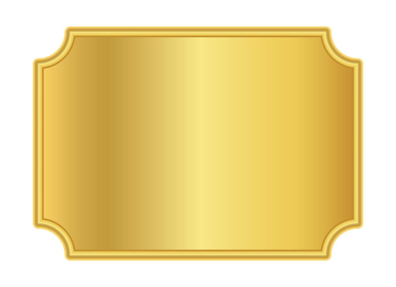golden label for banner background, luxury golden frame, gold name plate vector