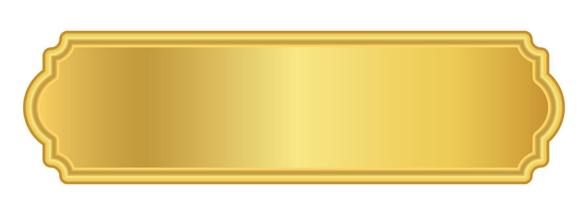 golden label for banner background, luxury gold frame, golden name plate vector