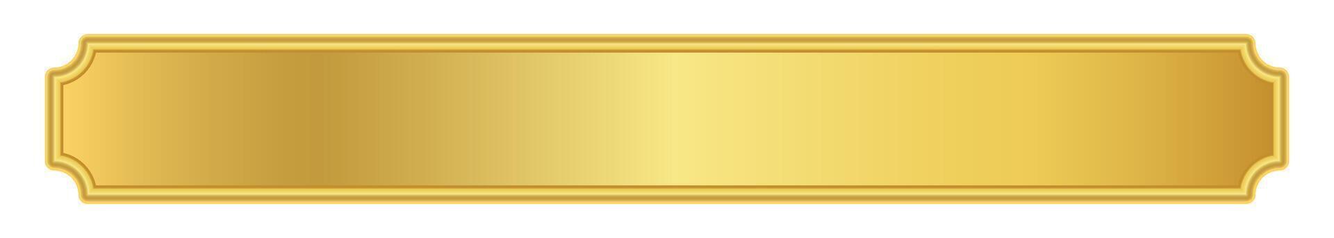 gold label banner, luxury golden for frame, gold name plate vector