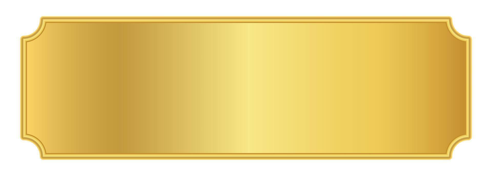 gold label for banner background, luxury golden frame, golden name plate vector