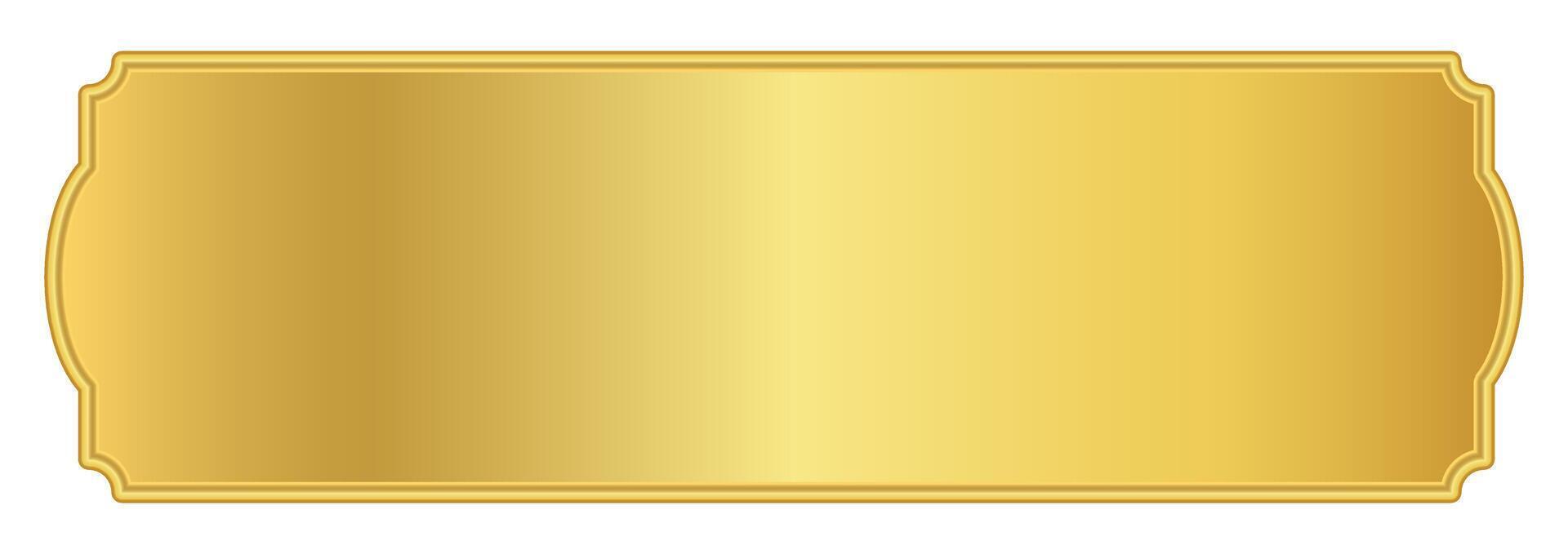 gold label banner, luxury golden frame, golden plate vector