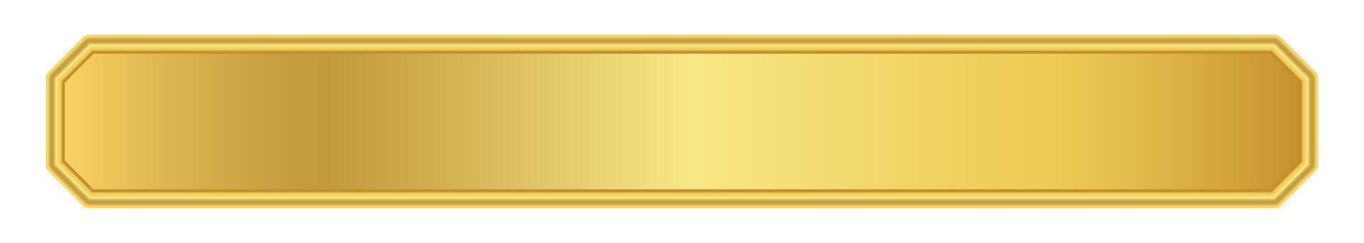 gold label banner, golden frame, gold name plate vector