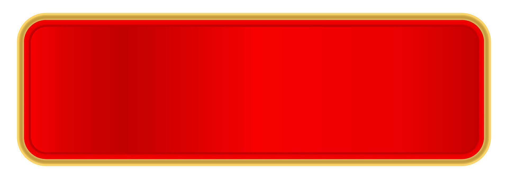 red gold label for banner, red luxury golden frame templat, red name plate with golden frame vector