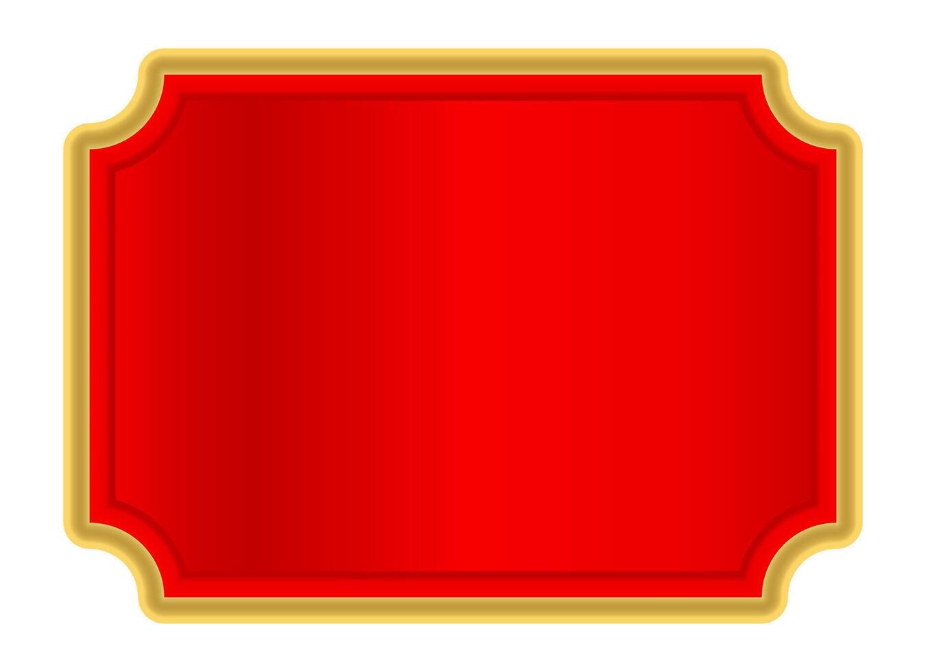 red gold label for banner, red luxury golden frame templat, red name plate with gold frame vector