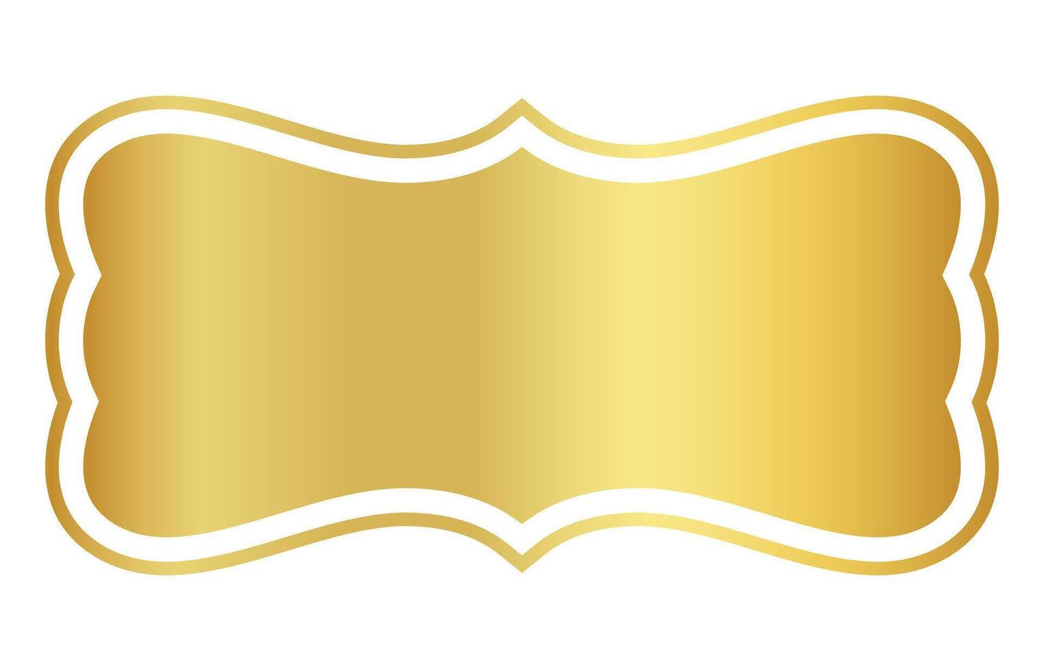 gold label frame, sticker tag golden frame, label of price, badge golden for name card vector