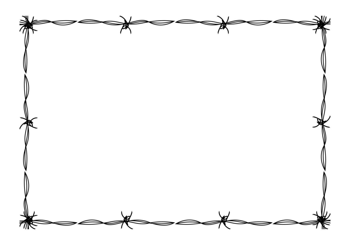 wire barb silhouette frame, rectangle shape, wire frame graphic art line vector