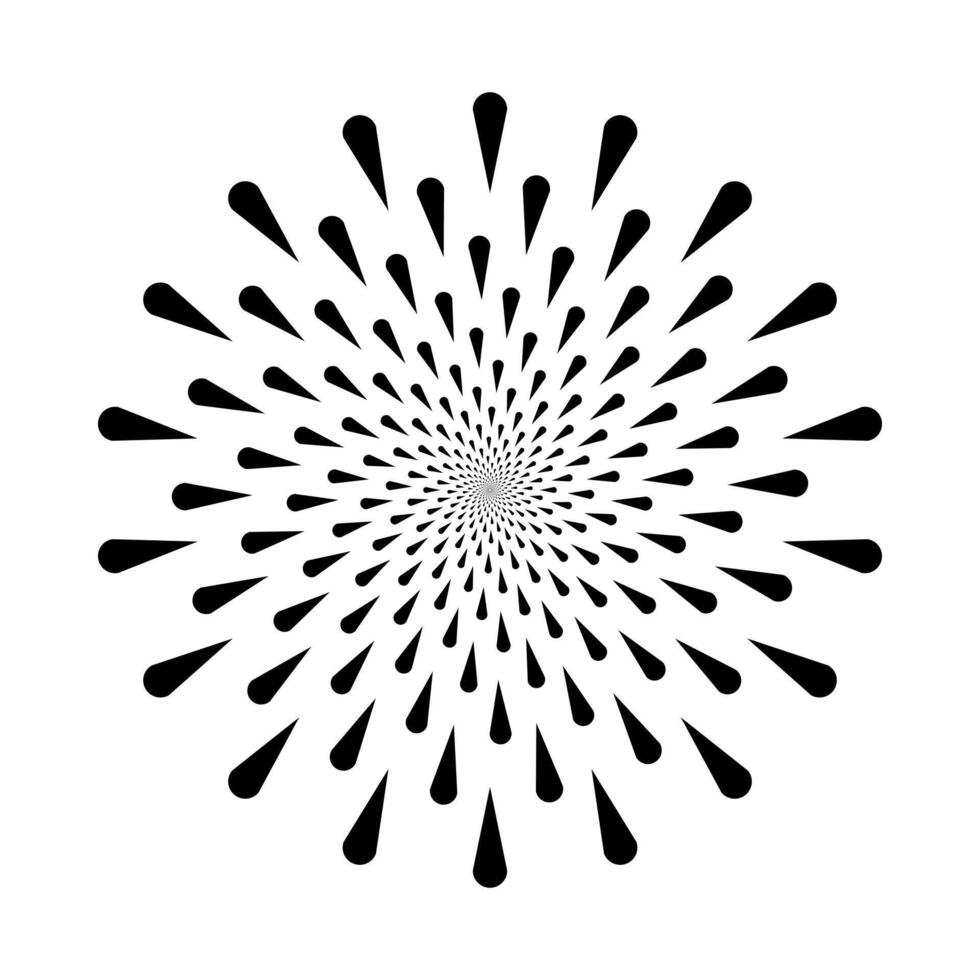 star halftone radial, graphic explosion in circle form, fireworks star explosion dotted gradient halftone, geometric spiral for background vector