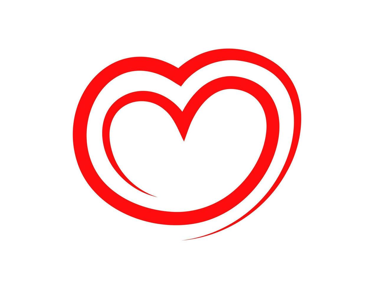 red heart hand drawn shape, graphic heart, heart sticker vector