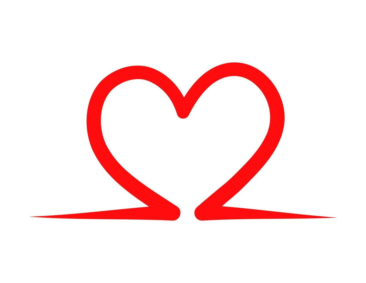 heart hand drawn shape for valentine, graphic heart, heart sticker vector