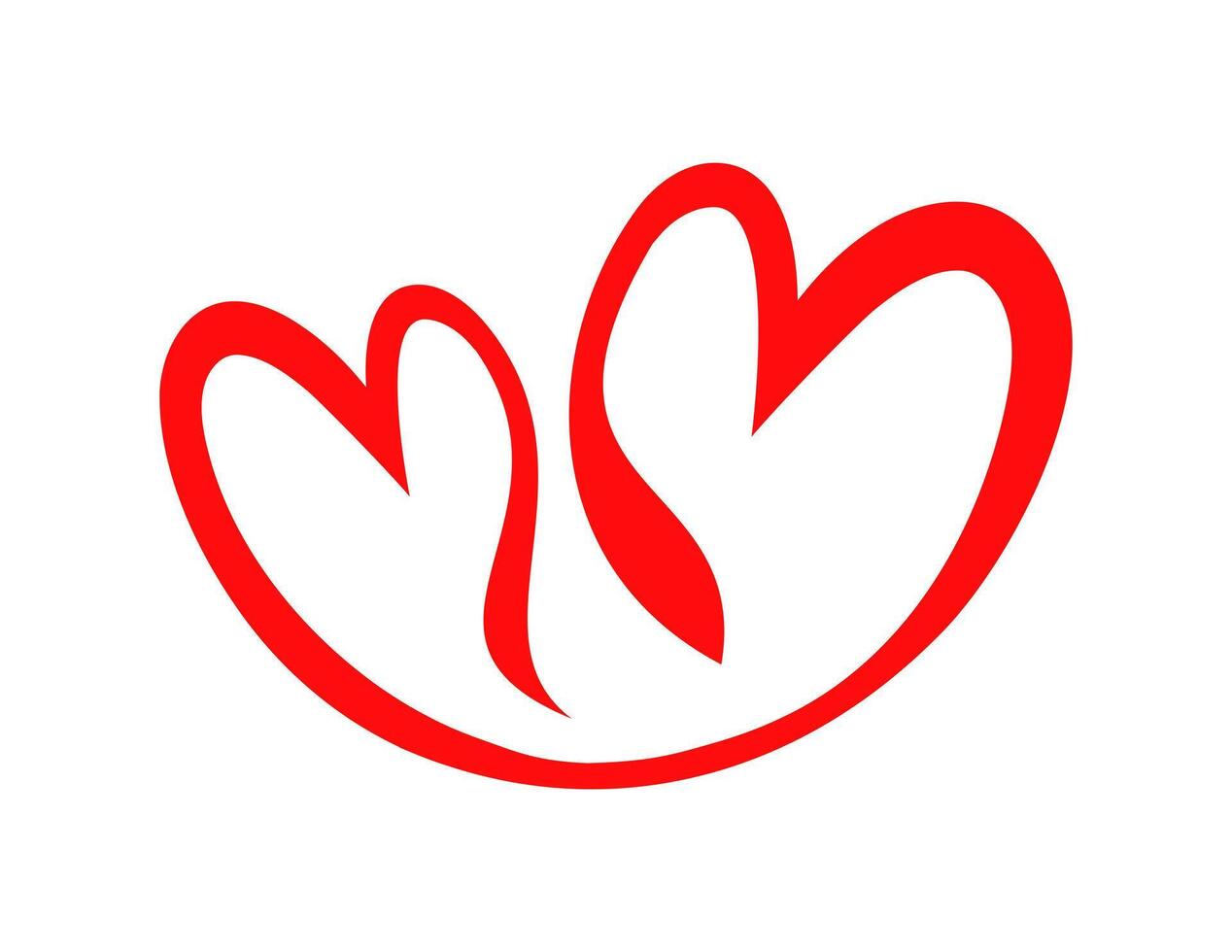 heart hand drawn shape for icon, graphic heart, heart sticker vector