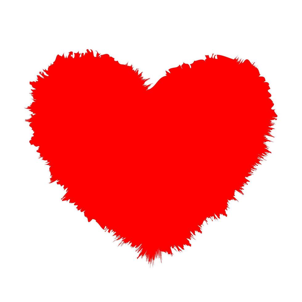 heart icon, heart shape stain, splatter red heart symbol vector