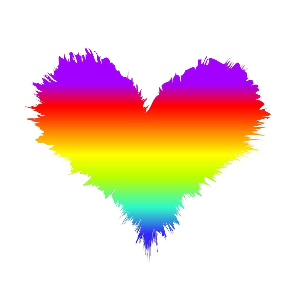 rainbow heart, heart colorful icon, rainbow heart symbol vector