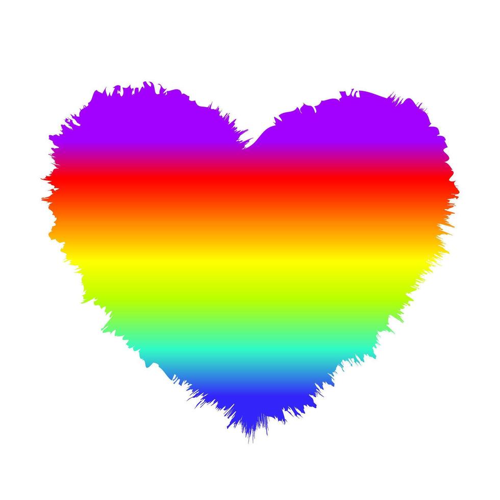 rainbow heart icon, heart colorful, rainbow heart symbol vector