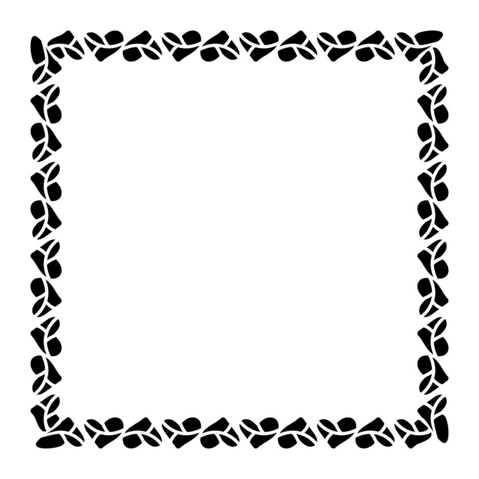 heart line frame square doodle art, heart border outline adorable vector