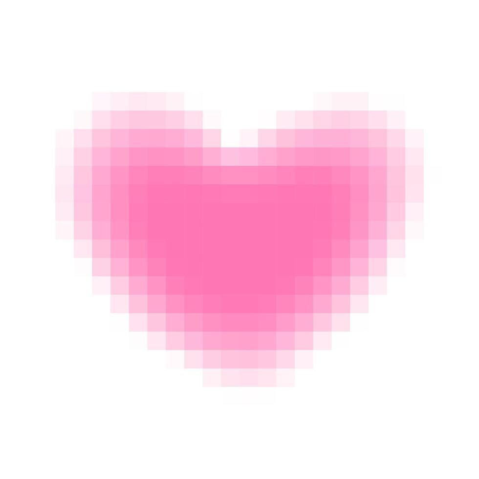 blur pixel heart shape pink for valentine background vector