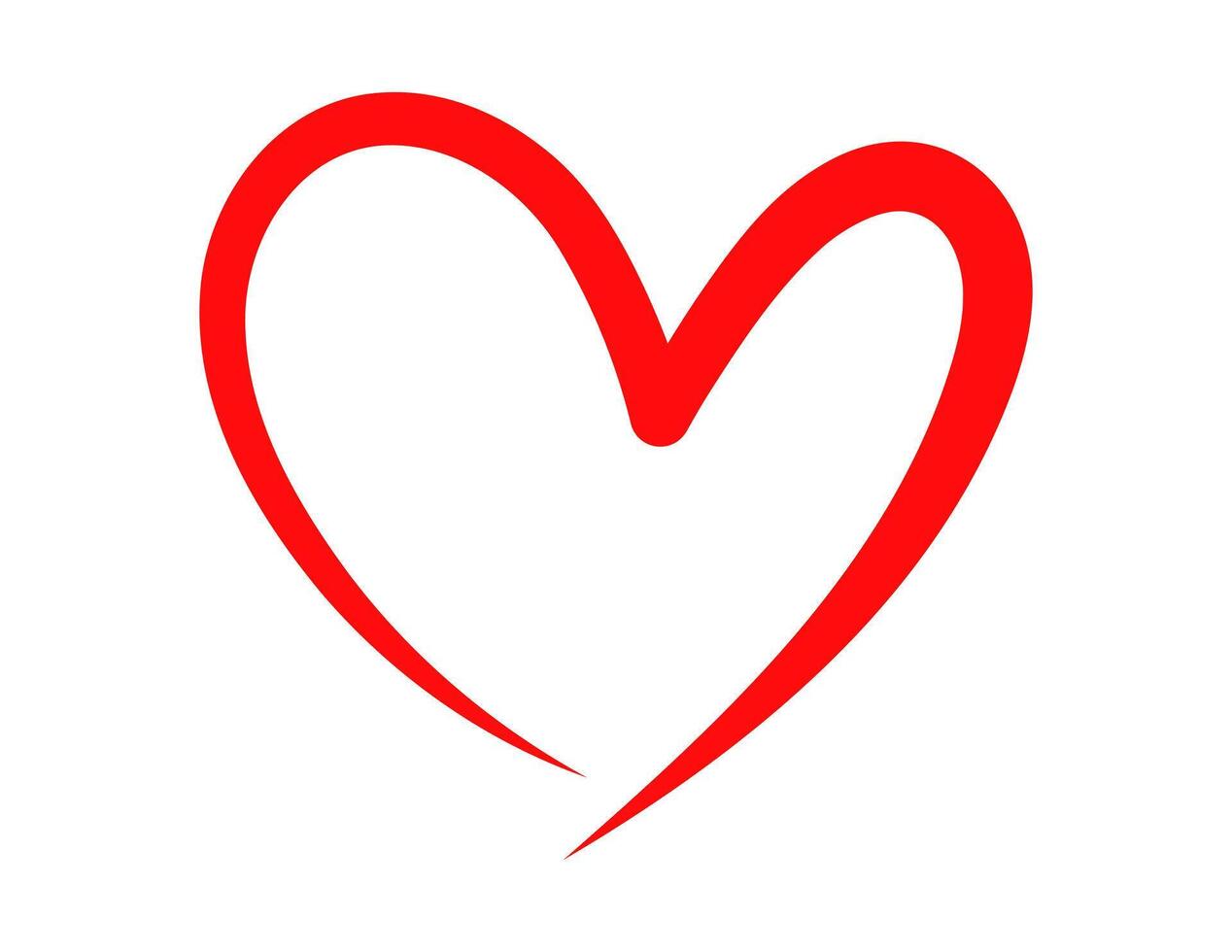 red heart hand drawn shape vector