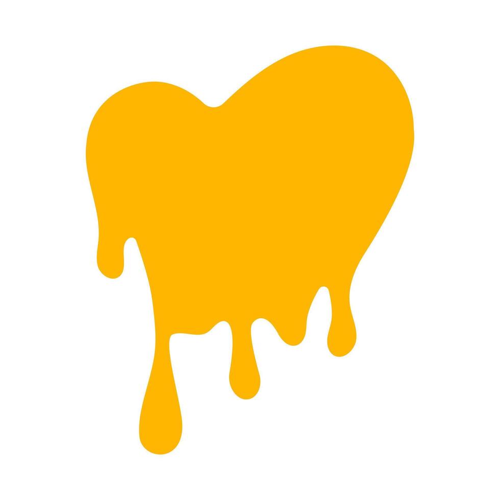 heart dripping honey, honey melting, droplet honey bee, sweet liquid vector