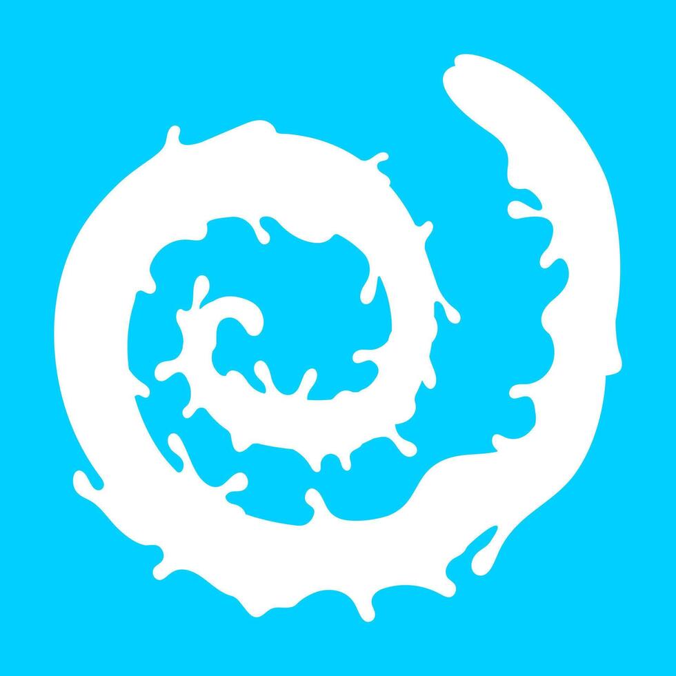 milk splash and swirl, spiral milk simple shape for banner background, milk waves, milk splashes for advertising dairy products vector