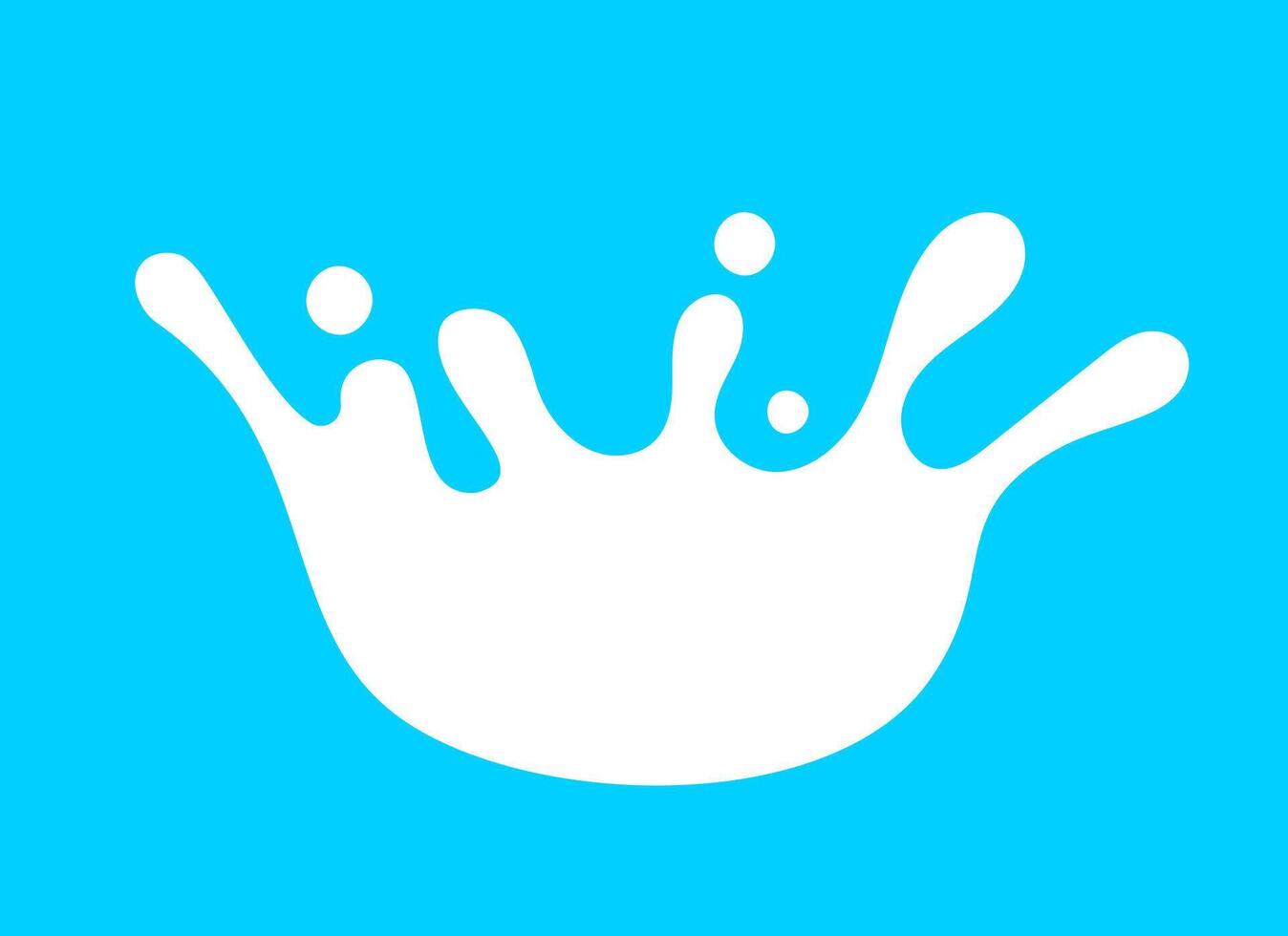 milk splash crown shape, milk drop simple shape vector