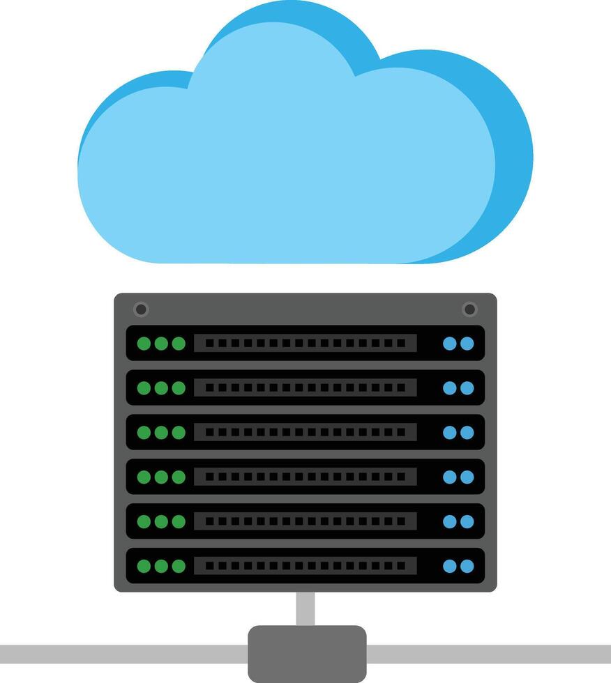 Cloud and Server Data icon image. Suitable for mobile apps, web apps and print media. vector