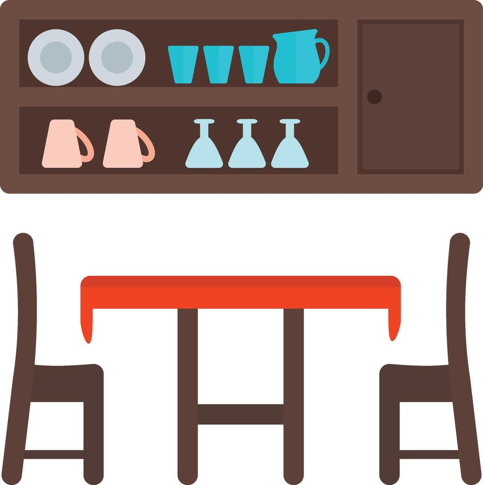 Dinner Table icon image. Suitable for mobile apps, web apps and print media. vector