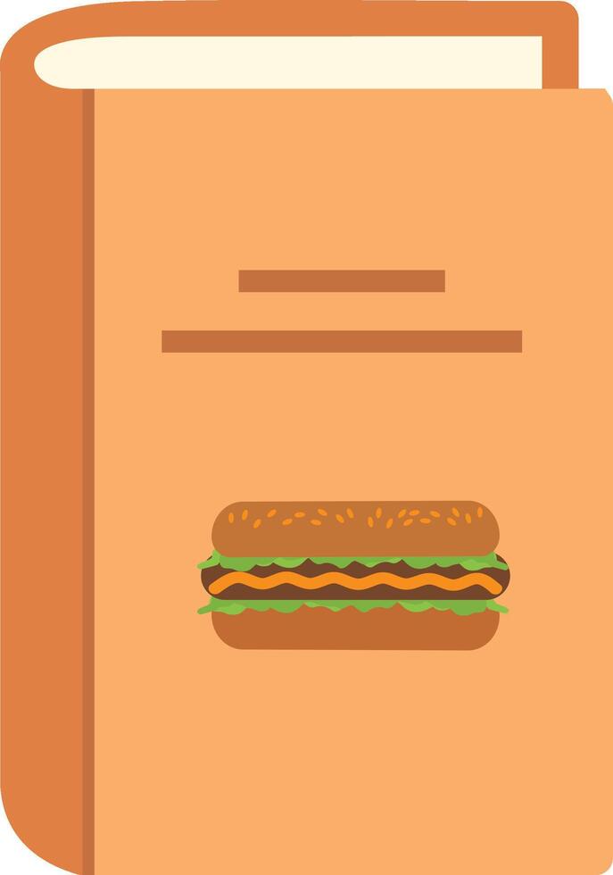 A book with a hamburger on it vector